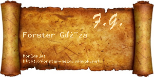 Forster Géza névjegykártya